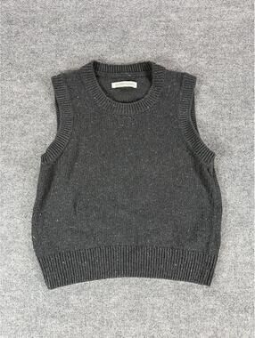 Outerknown Charcoal Gray Knit Sleeveless Sweater Vest Small - Dark Academia